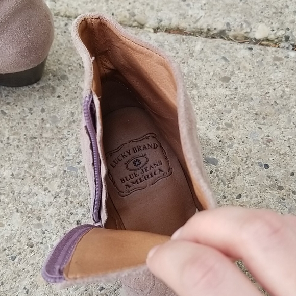 Lucky Brand ankle boot brown suede cowboy zip up 7 - Picture 6 of 10